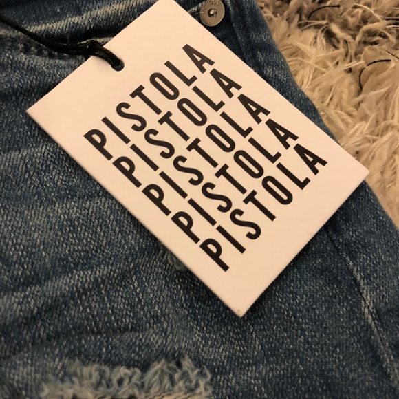 Pistola Womens Fringe Destroyed Denim Shorts - Picture 2 of 3